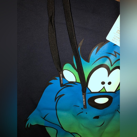 NWT Iceberg Since 1974 Tasmanian Devil Hoodie. Dark navy Blue. Sz XL - Picture 2 of 8